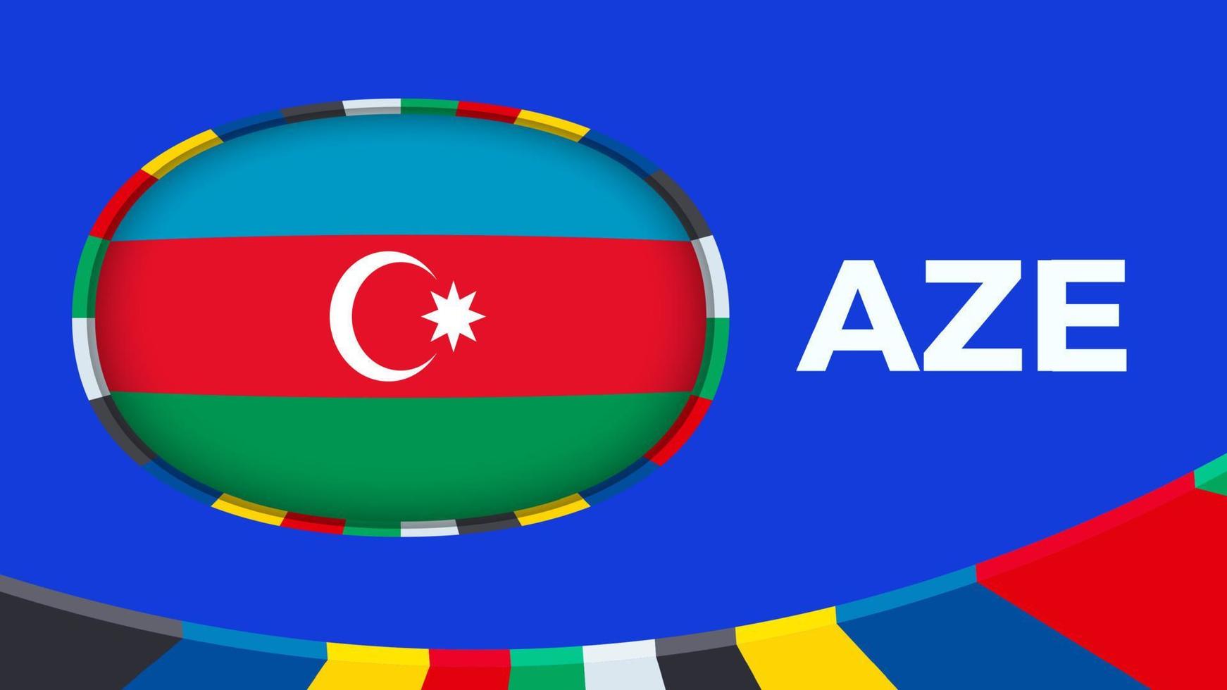 Azerbaijan flag stylized for European football tournament qualification. vector