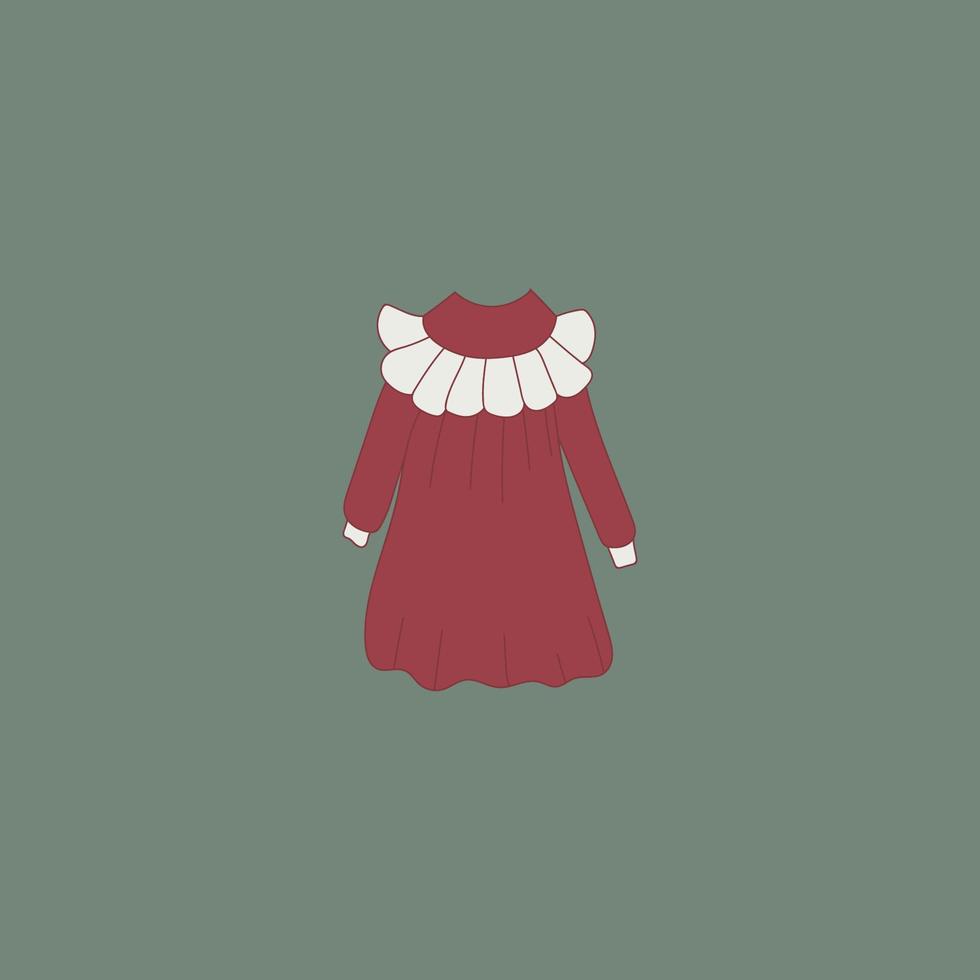 Child's garments. Colored flat vector illustration of dress.