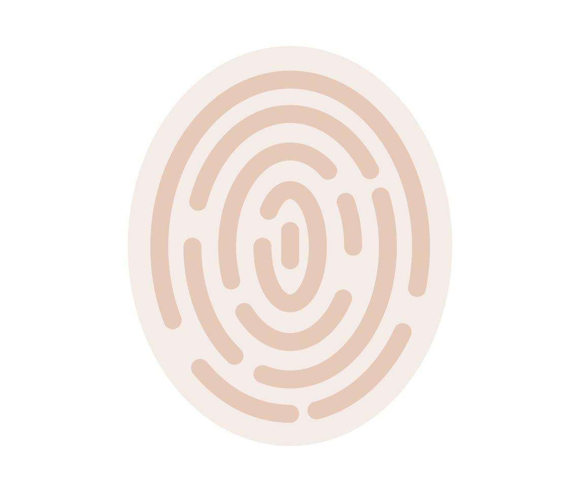 Scan fingerprint icon. Data protection concept. Biometric access control. Biometrics identification and verification. Vector flat illustration