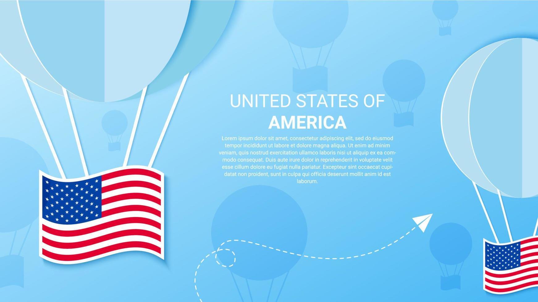american flag banner template for national day vector