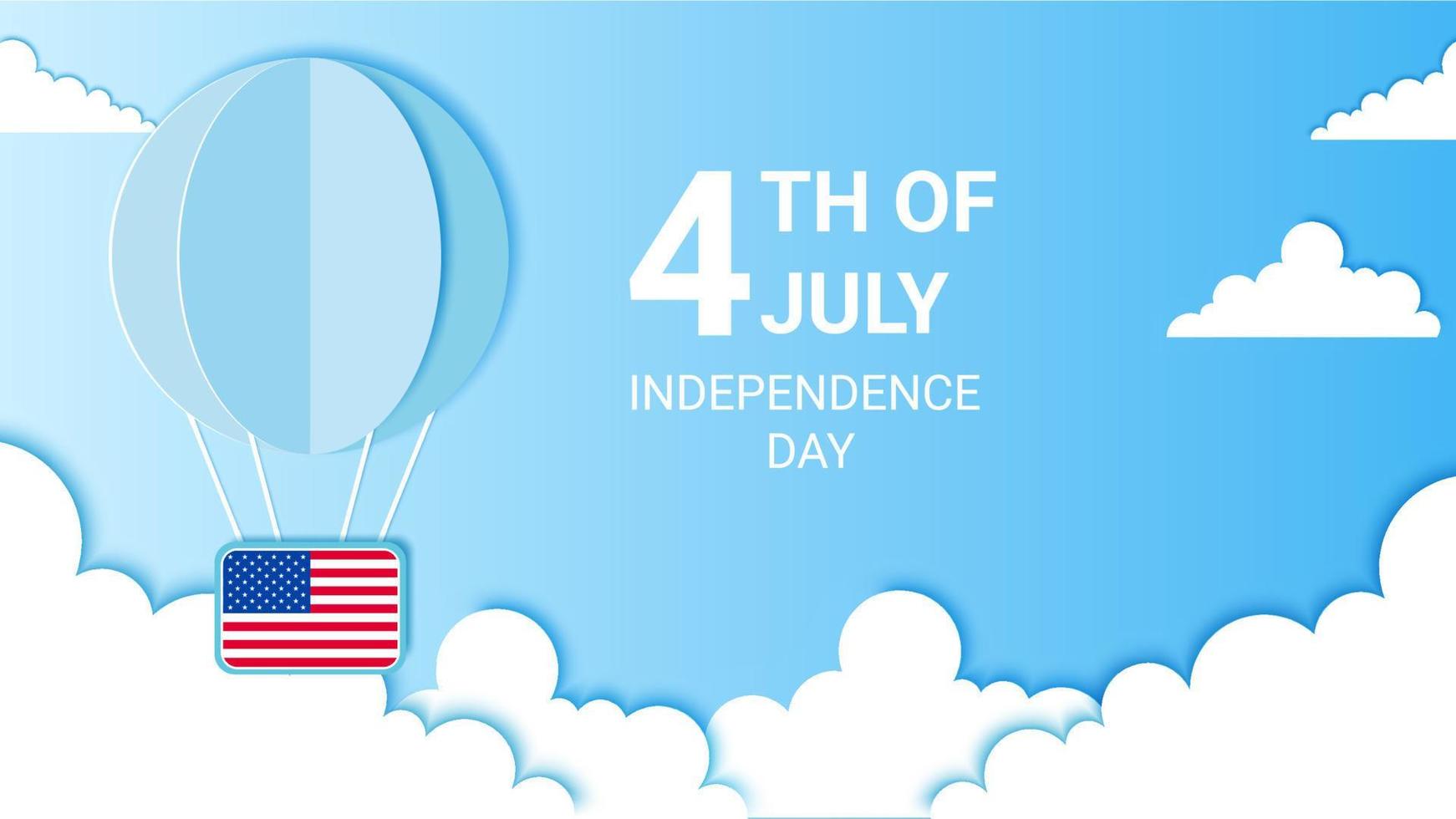 4th of july independence day in paper cut style vector
