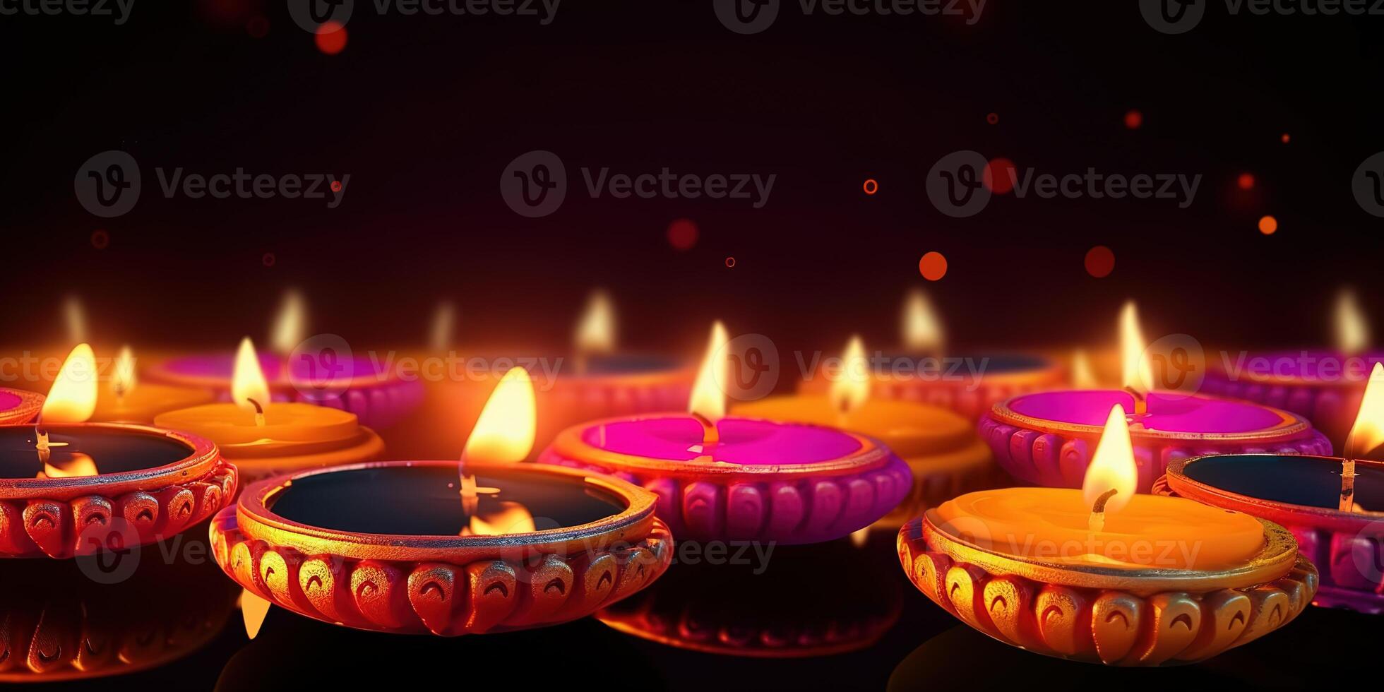 diwali antecedentes con vela ligero ai foto