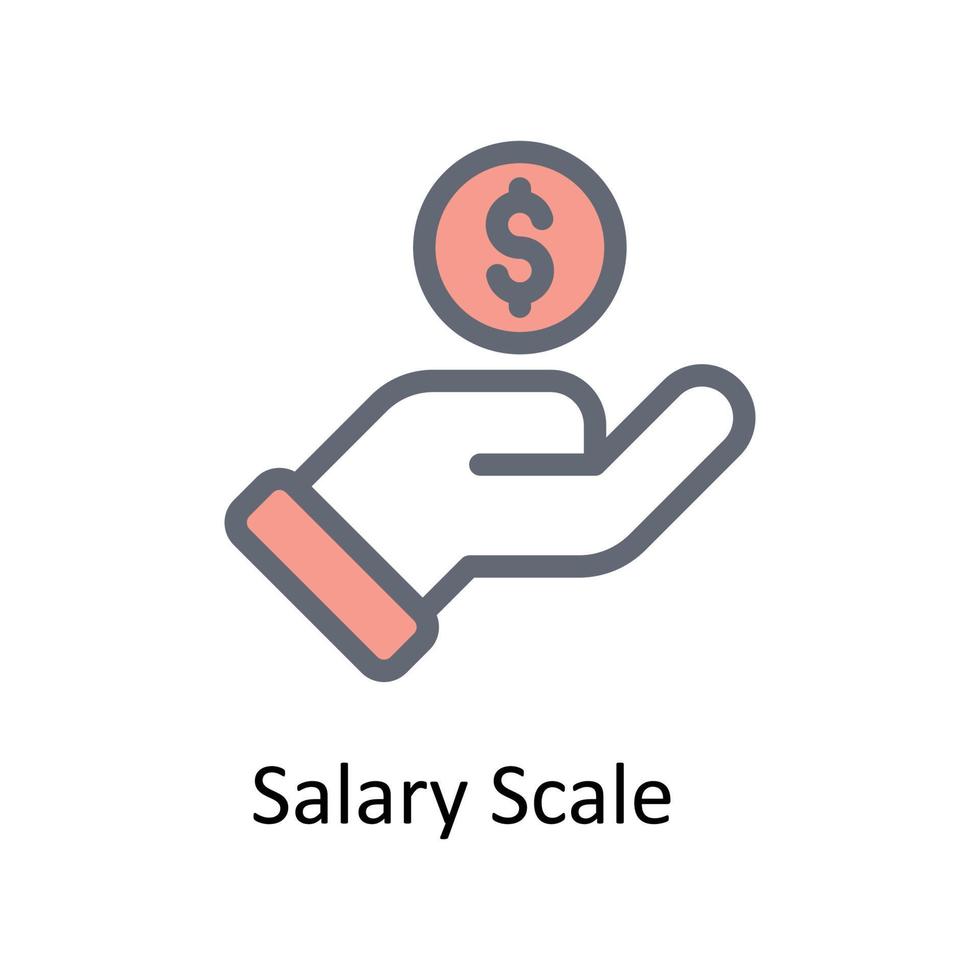 Salary Scale Vector  Fill outline Icons. Simple stock illustration stock