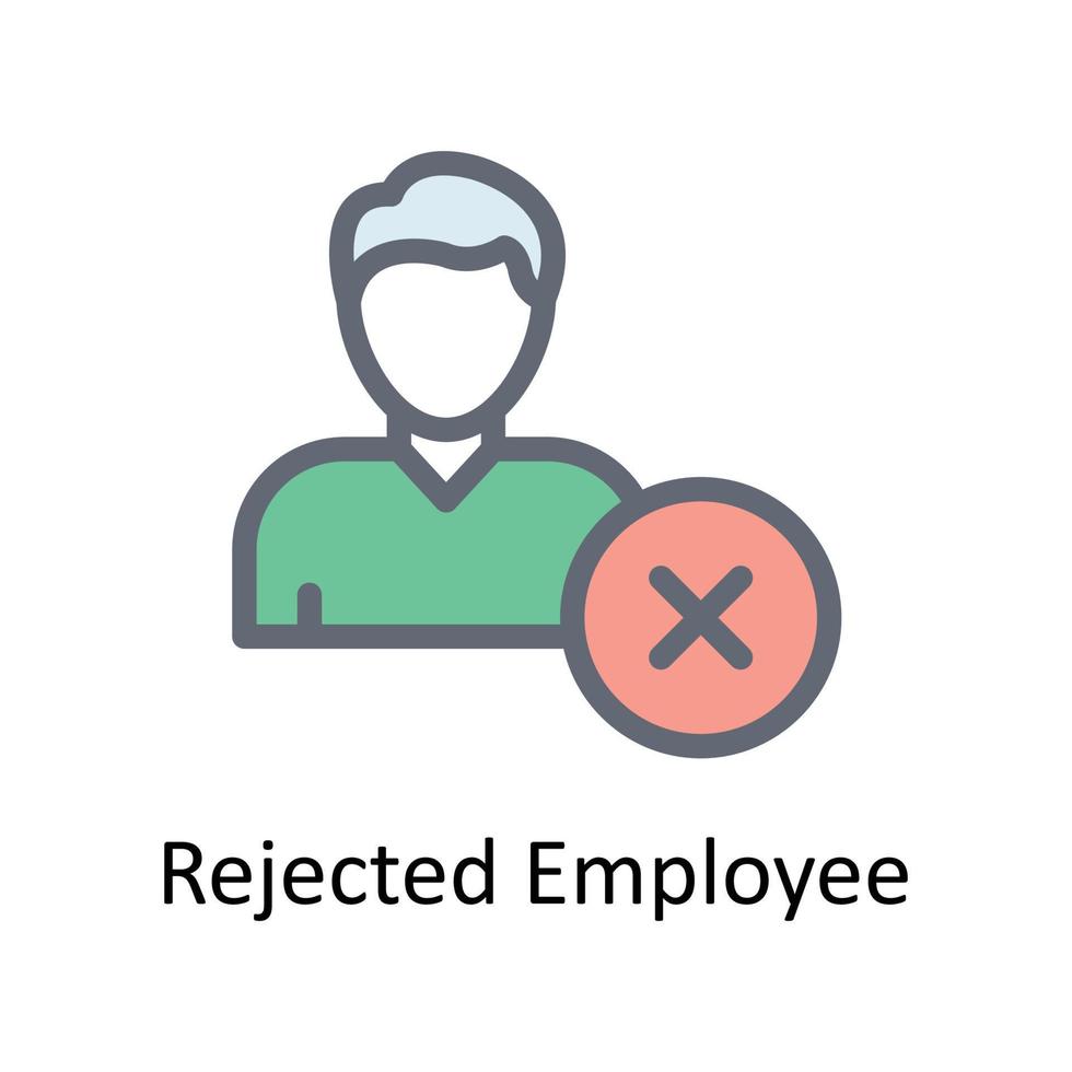 Rejected Employee Vector  Fill outline Icons. Simple stock illustration stock