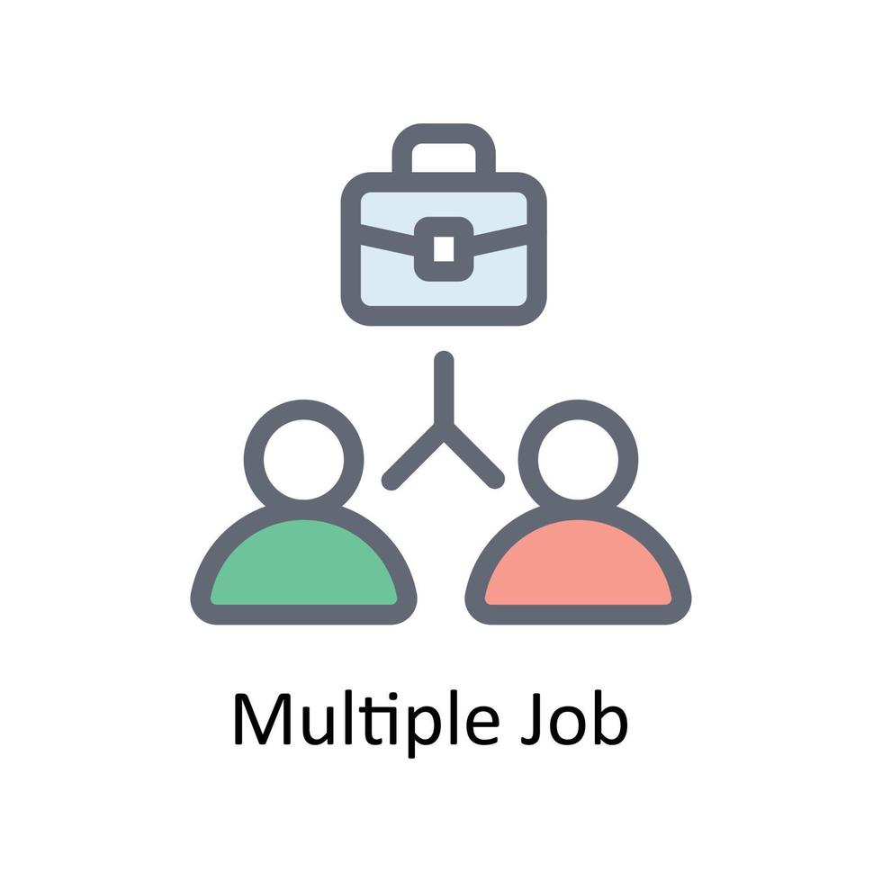 Multiple Job  Vector  Fill outline Icons. Simple stock illustration stock