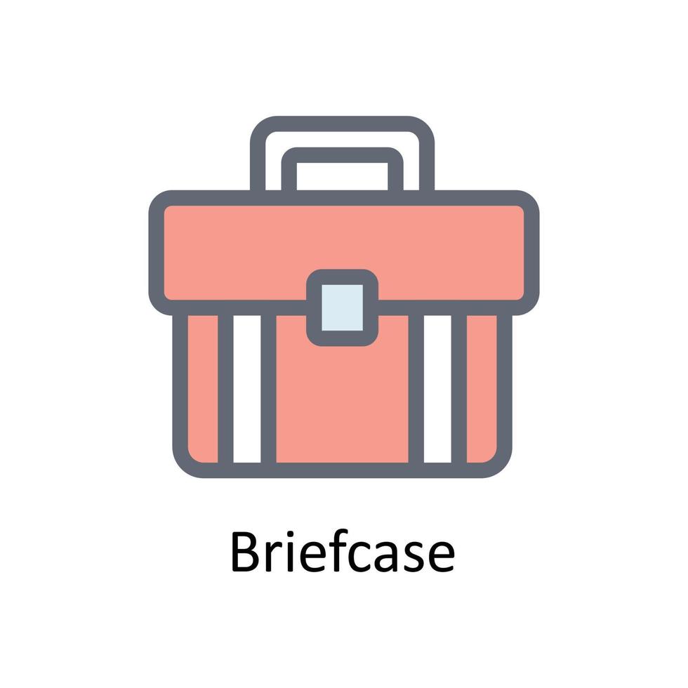 Briefcase Vector  Fill outline Icons. Simple stock illustration stock