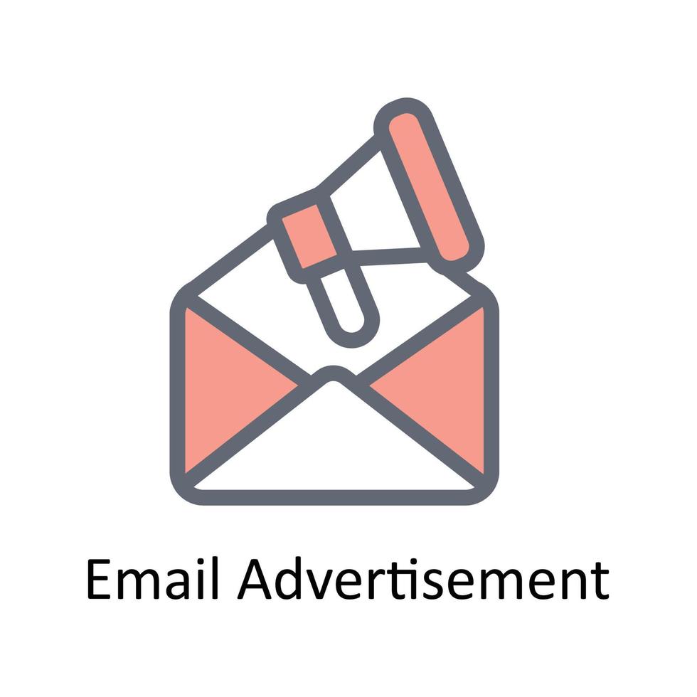 correo electrónico anuncio vector llenar contorno iconos sencillo valores ilustración valores