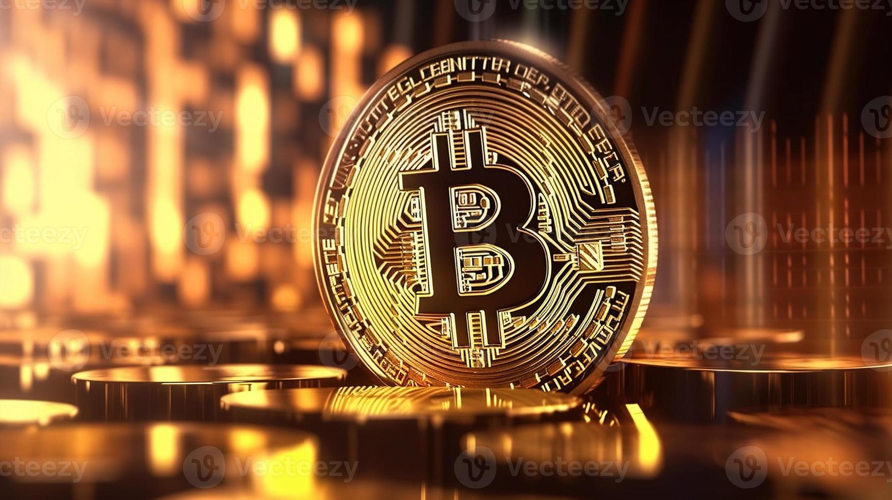 Bitcoin's Artistic Financial Network A Creative Representation of Digital Wealth ,Financial concept the bitcoin in the background network photo