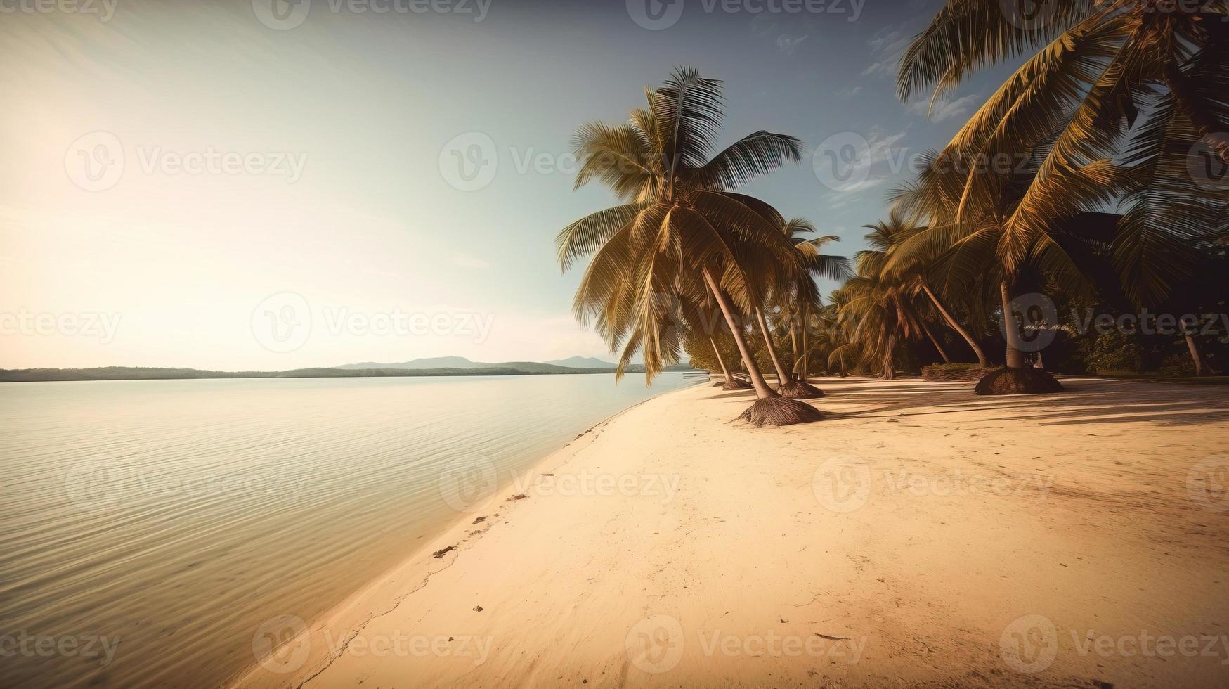 Tropical Paradise or Coconut Palm Beach or White Sand Lagoon photo