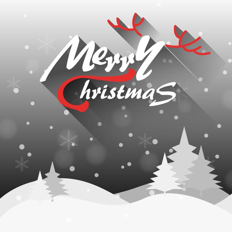 alegre Navidad saludo tarjeta en invierno fondo, vector ilustración