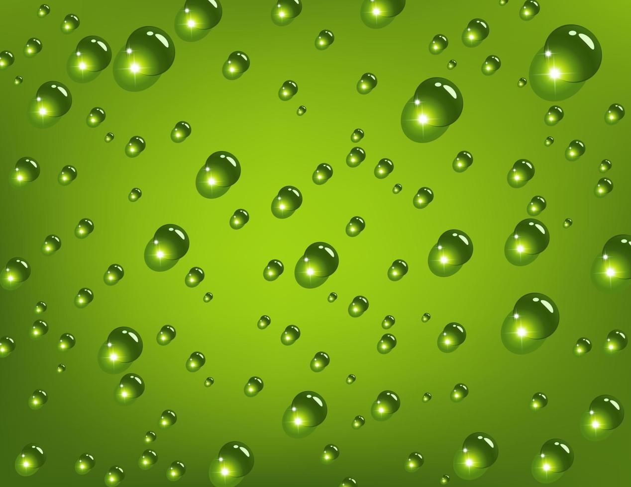 Water drop on green background, Vector Illustration