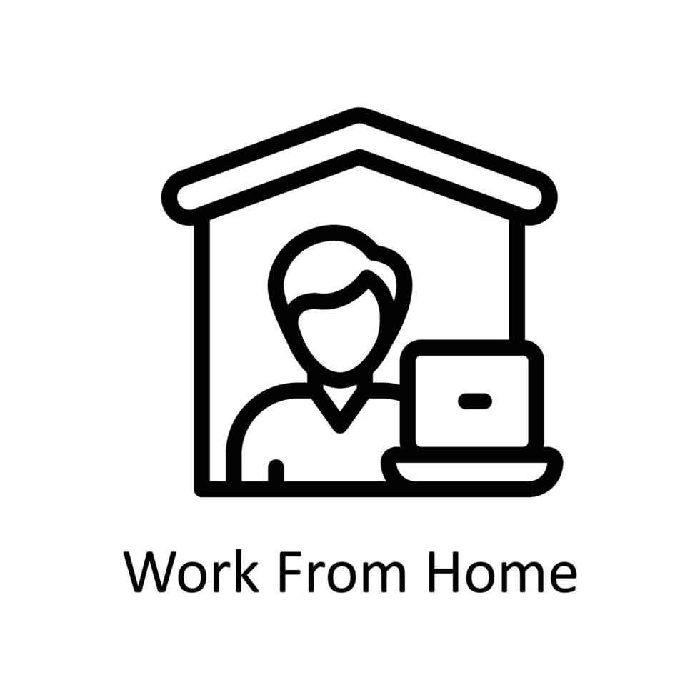 Work From Home  Vector   outline Icons. Simple stock illustration stock