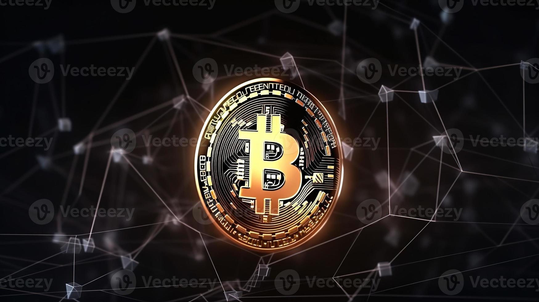 Bitcoin's Artistic Financial Network A Creative Representation of Digital Wealth ,Financial concept the bitcoin in the background network photo