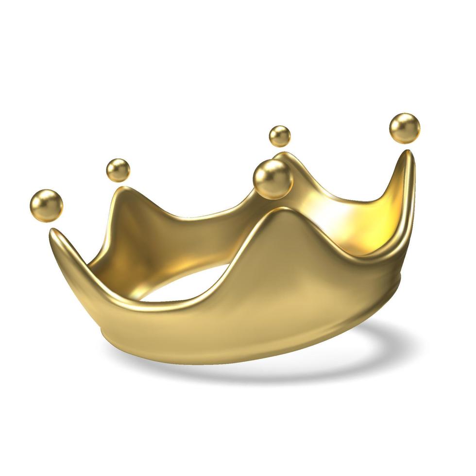 3d golden crown. realistic vector Isolated on white background