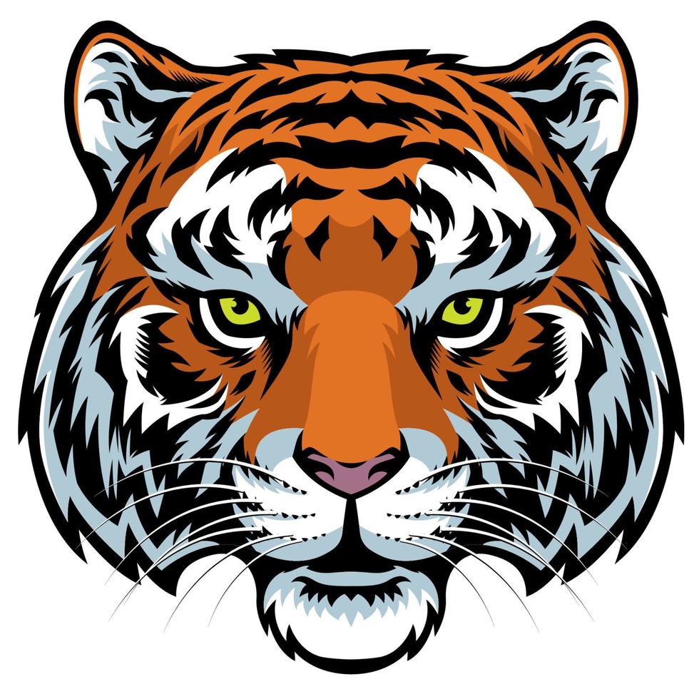 Tigre cabeza vector mascota