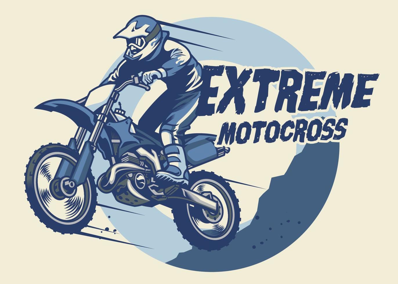 Extreme motocross badge design vector