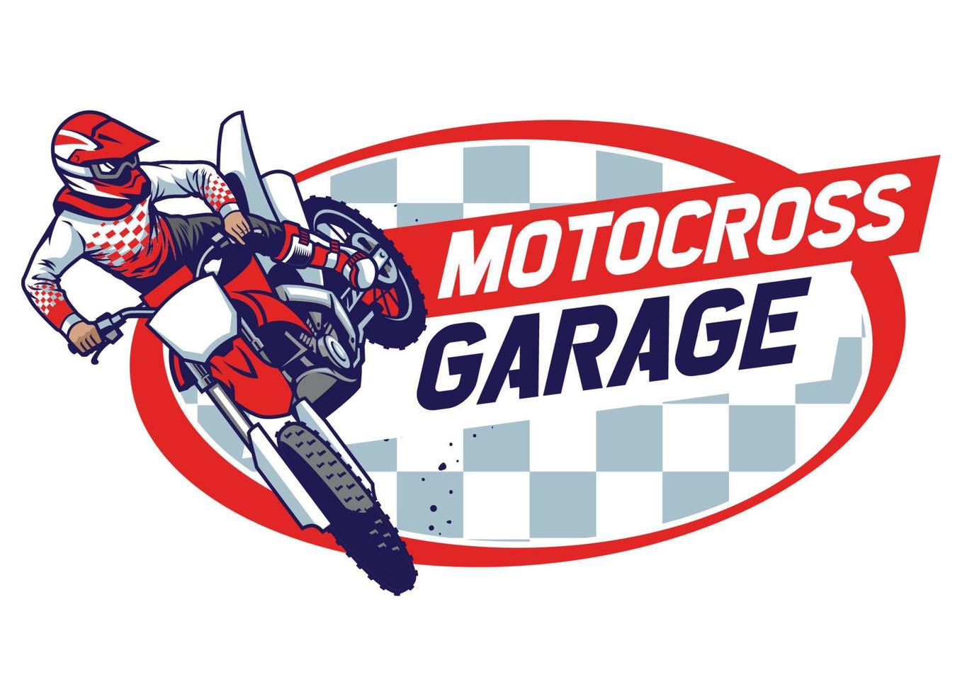 jumping motocross badge design vector