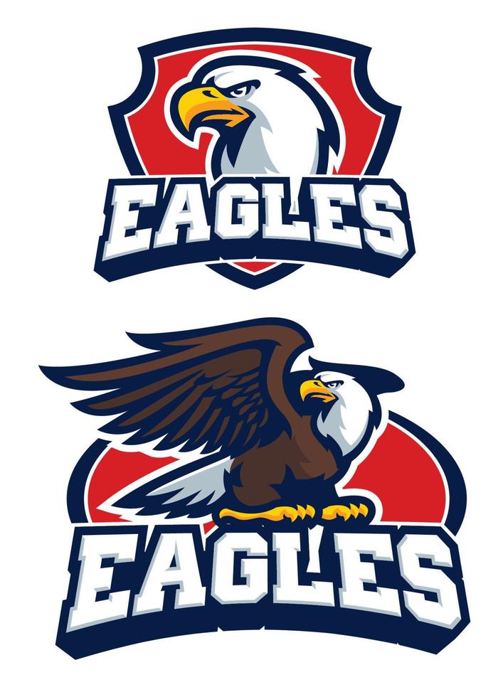 eagle mascot in set vector