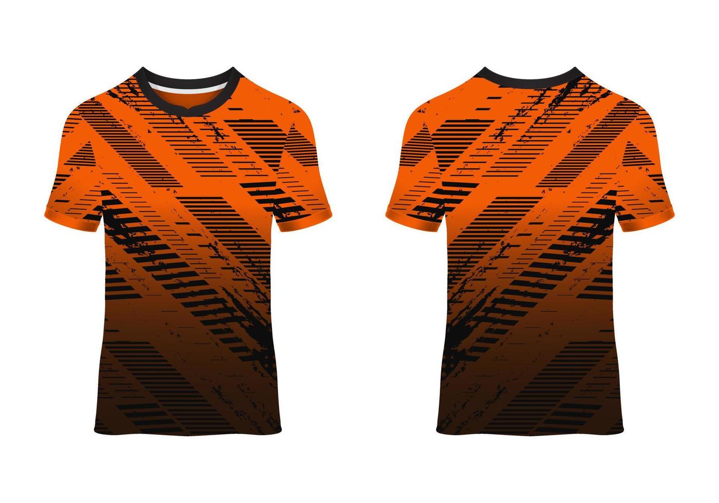 Orange sports racing jersey mockup front and back view vector