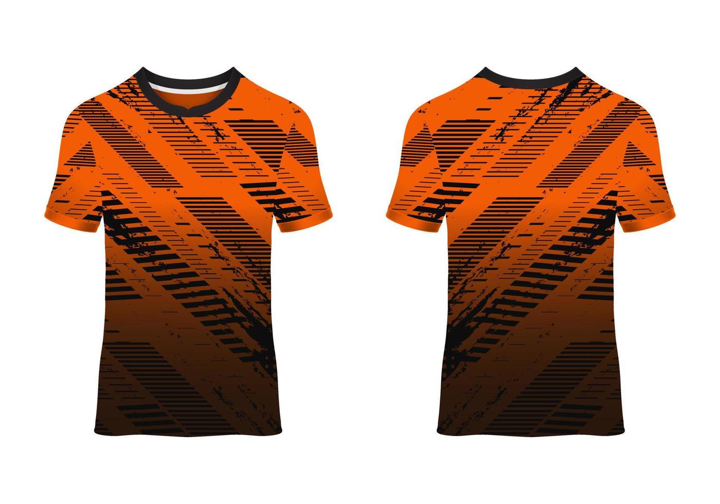 naranja Deportes carreras jersey Bosquejo frente y espalda ver vector