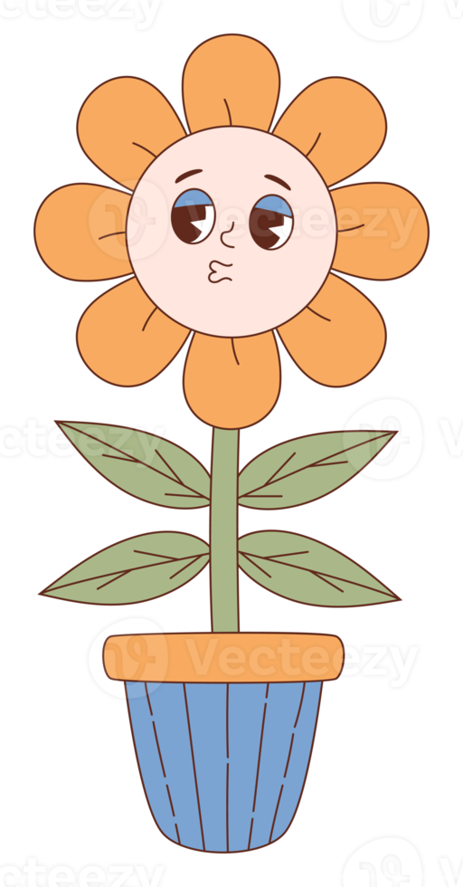 daisy flower power in pot. sticker png