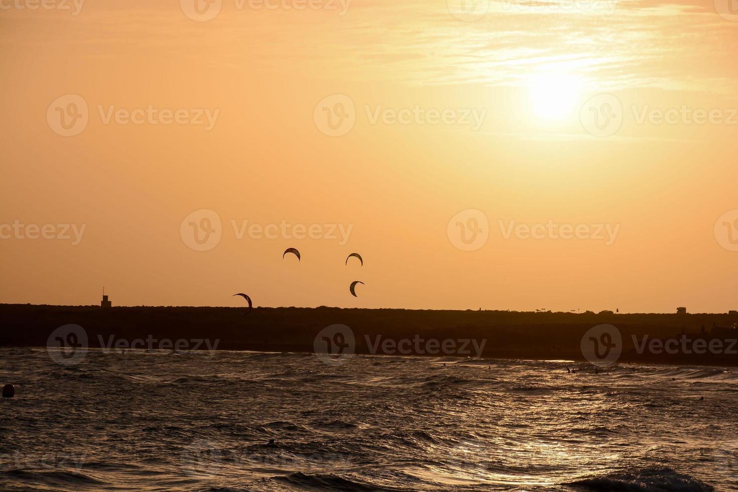 Sunset over the sea photo