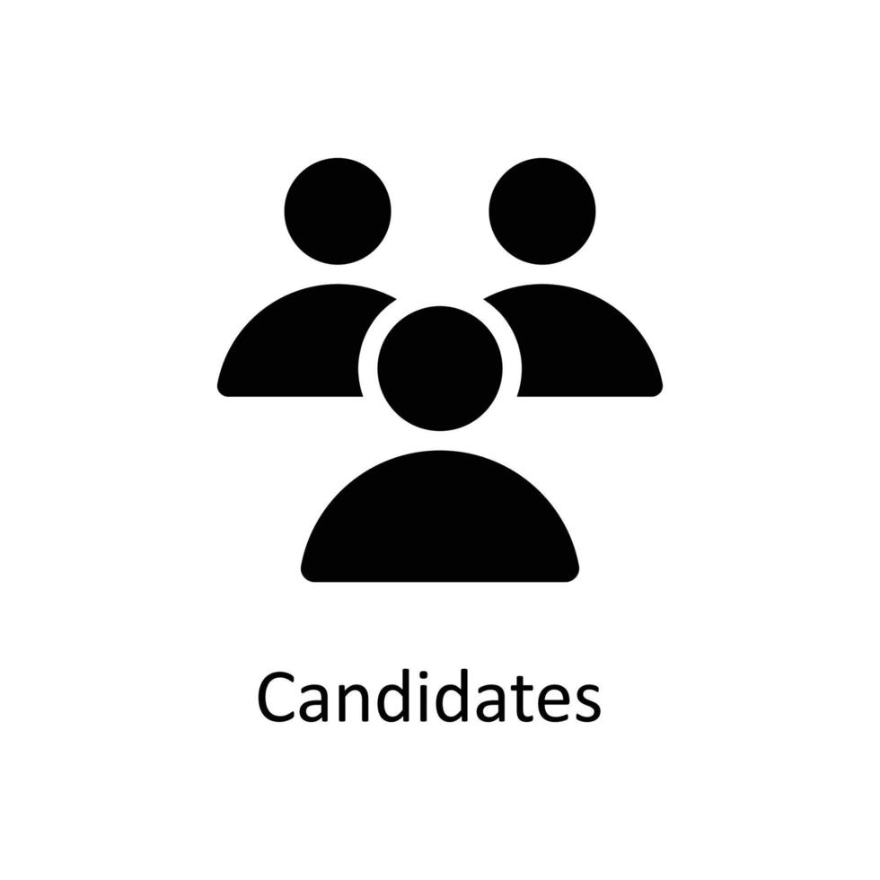 Candidates  Vector   solid Icons. Simple stock illustration stock