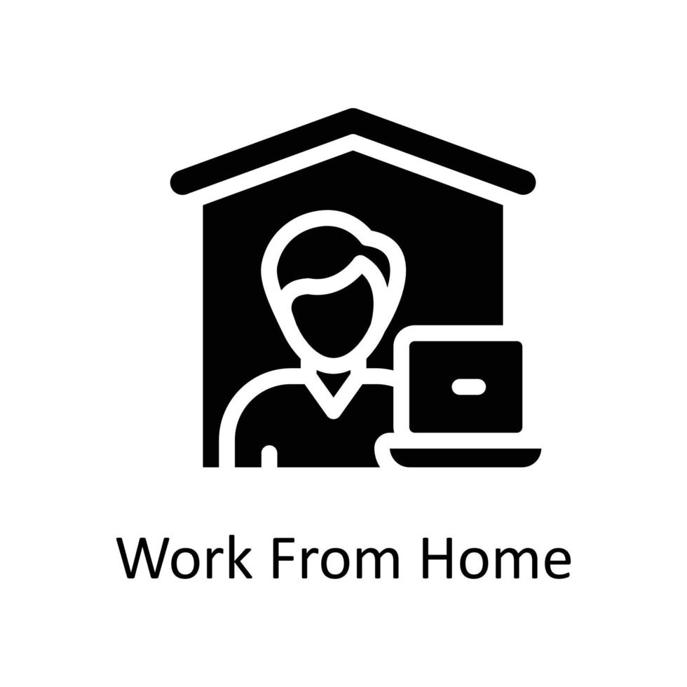 Work From Home  Vector   solid Icons. Simple stock illustration stock