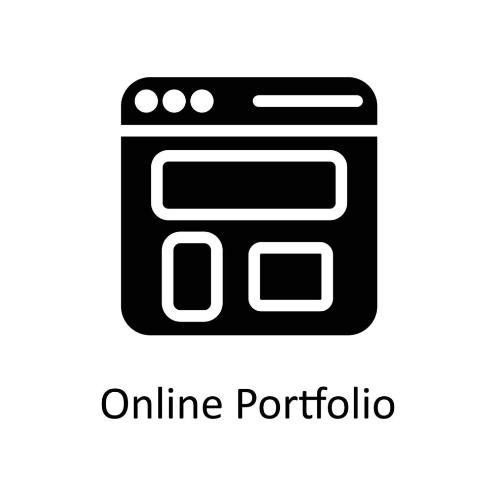 Online Portfolio Vector   solid Icons. Simple stock illustration stock