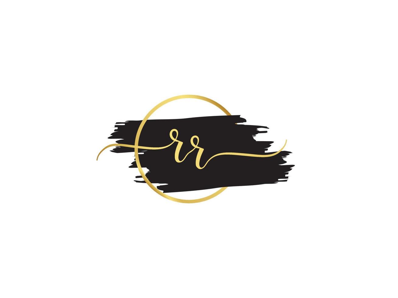 lujo rr letra logo, inicial rr firma cepillo letra logo icono vector