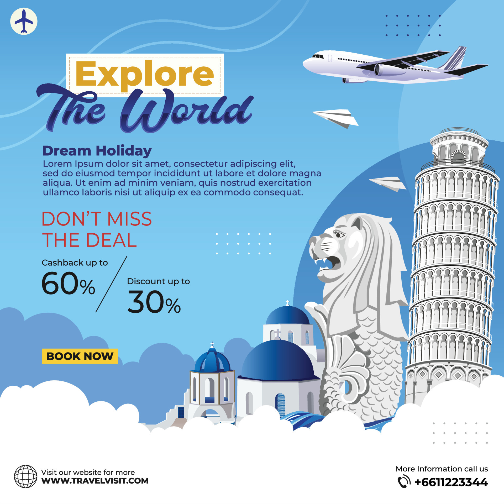 World Travel Vector Illustration. Tour and Travel Graphic design for