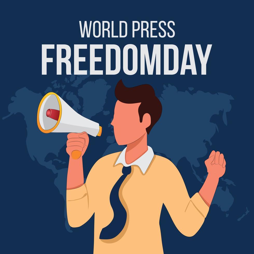 World press freedom day concept vector illustration. World Press Freedom Day or World Press Day to raise awareness of the importance of freedom of the press. End Impunity for Crimes against Journalism