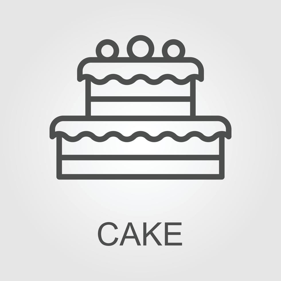 Cake flat vector icon. Birthday flat vector icon