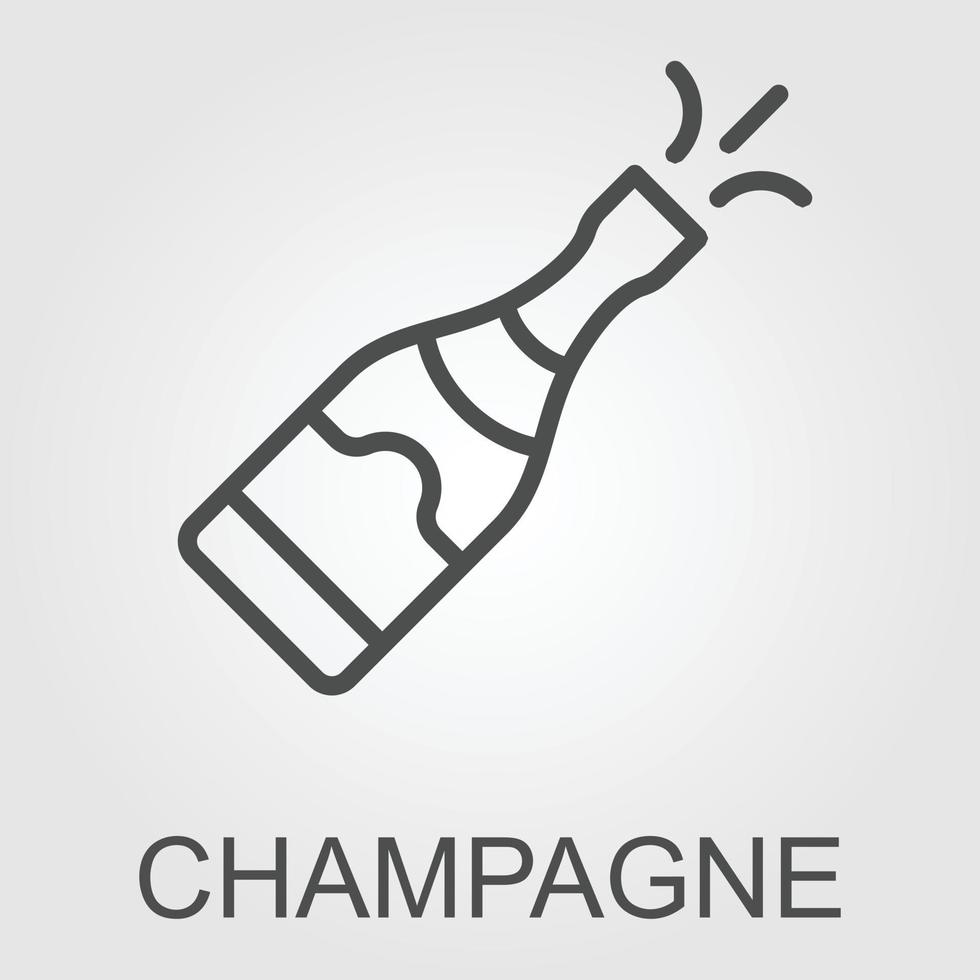 fiesta vector icono. champán aislado signo. felicidades símbolo diseño.