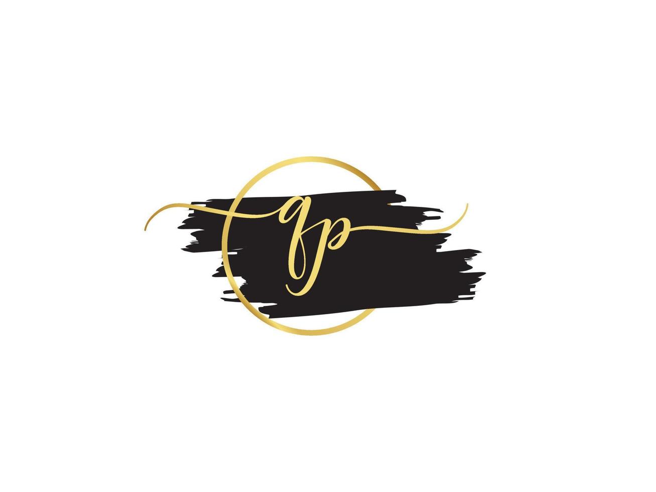 Signature Qp Letter Logo, Minimalist QP Luxury Logo Letter For Cloth vector