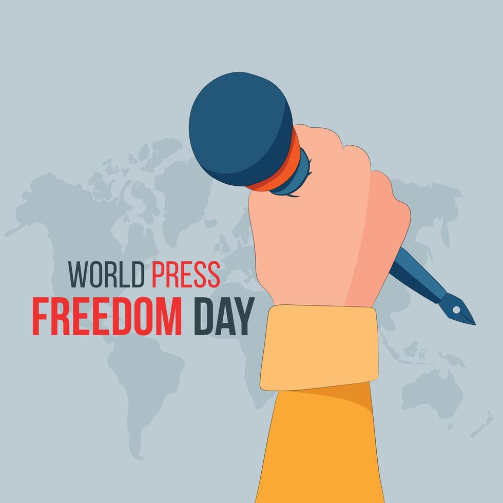 World press freedom day concept vector illustration. World Press Freedom Day or World Press Day to raise awareness of the importance of freedom of the press. End Impunity for Crimes against Journalism