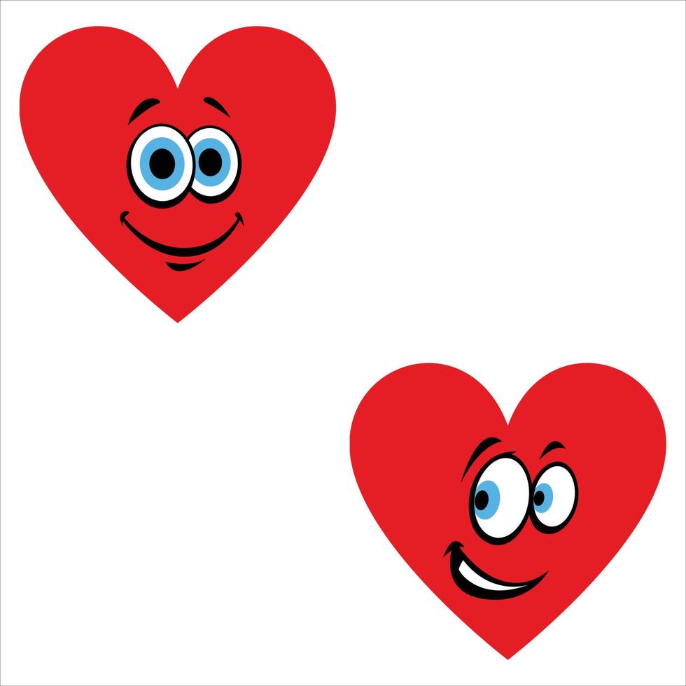 Heart face expressions vector