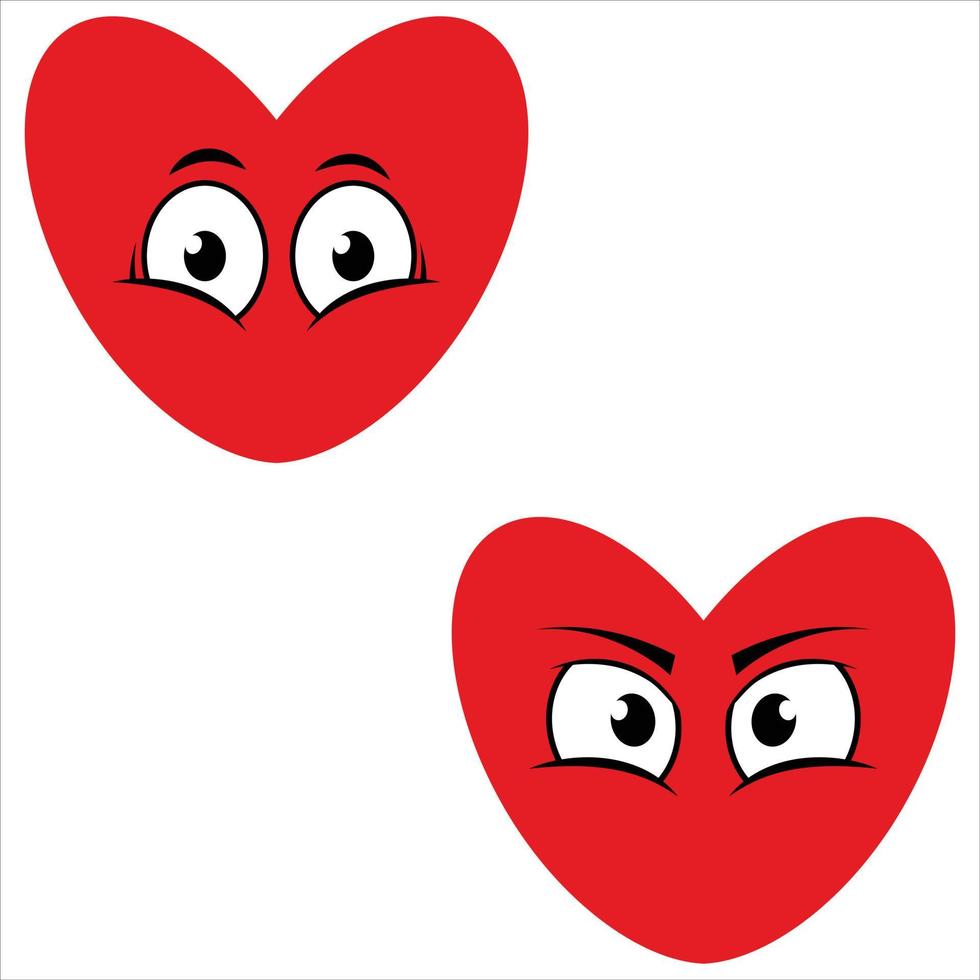 Heart face expressions vector