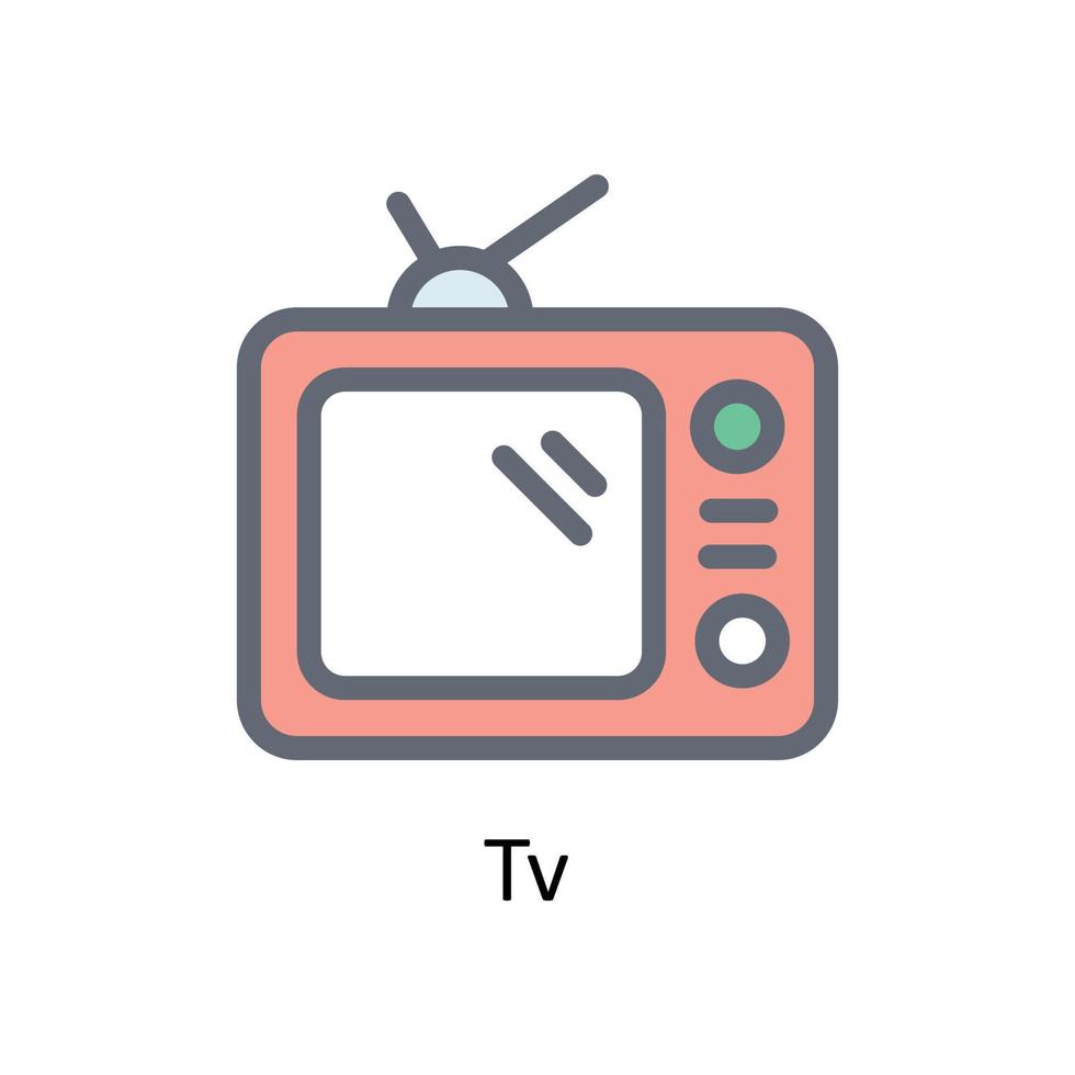 Tv  Vector Fill outline Icons. Simple stock illustration stock