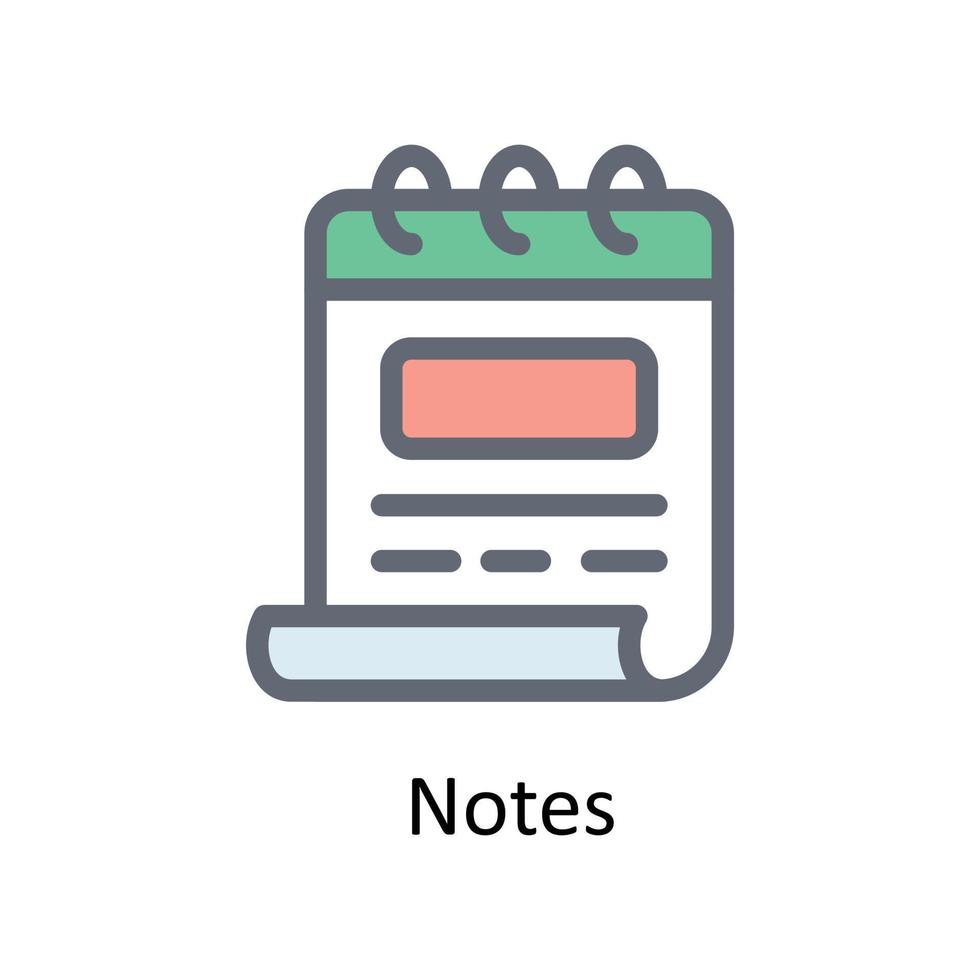 Notes Vector Fill outline Icons. Simple stock illustration stock