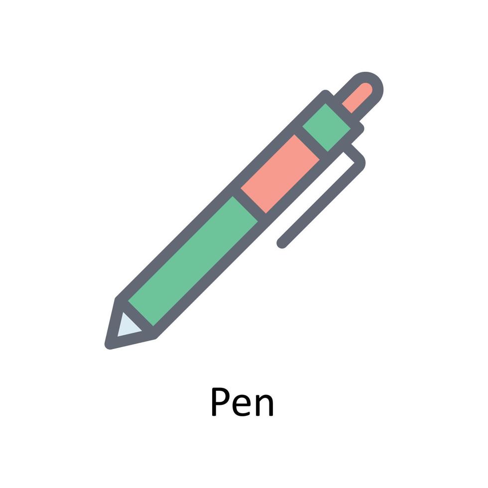 Pen Vector Fill outline Icons. Simple stock illustration stock