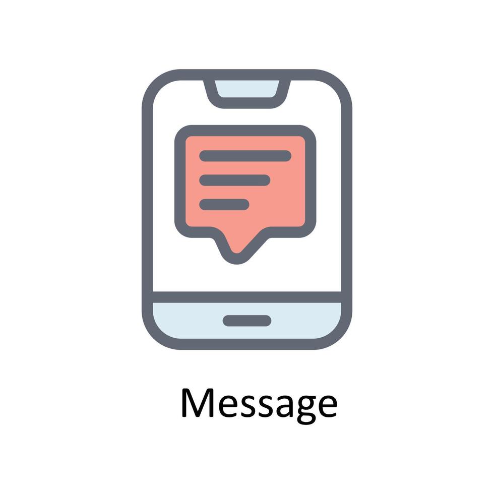 Message  Vector Fill outline Icons. Simple stock illustration stock