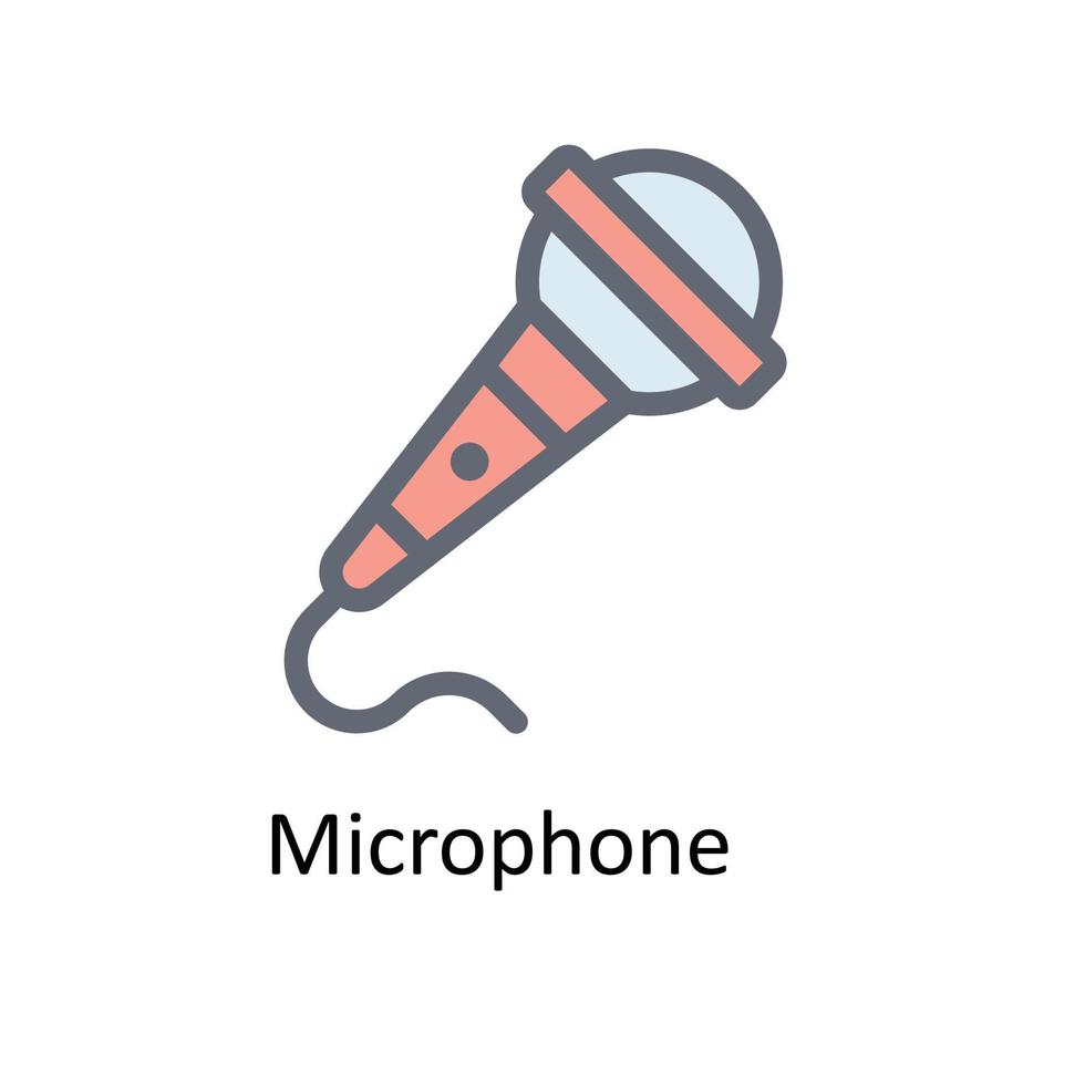 Microphone Vector Fill outline Icons. Simple stock illustration stock