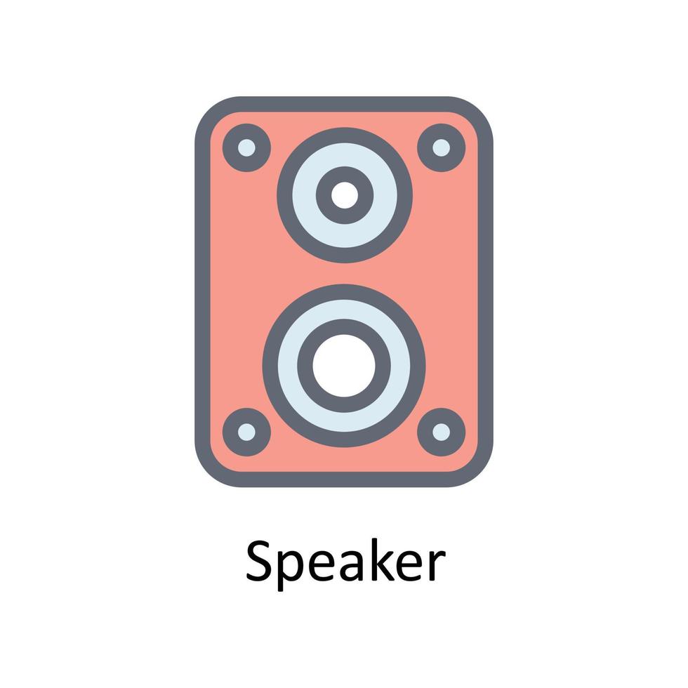 Speaker Vector Fill outline Icons. Simple stock illustration stock