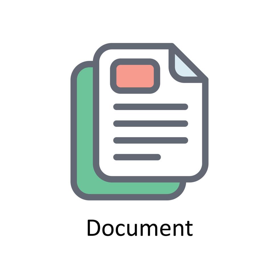 Document Vector Fill outline Icons. Simple stock illustration stock