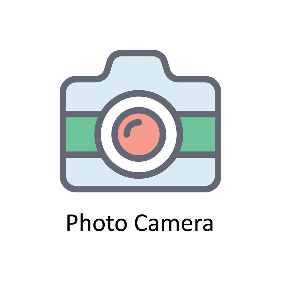 Photo Camera Vector Fill outline Icons. Simple stock illustration stock