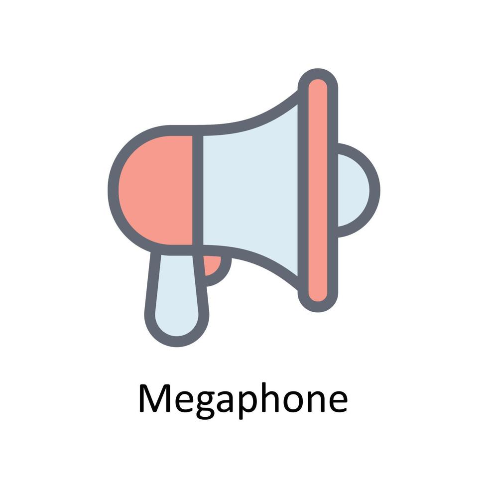 Megaphone Vector Fill outline Icons. Simple stock illustration stock