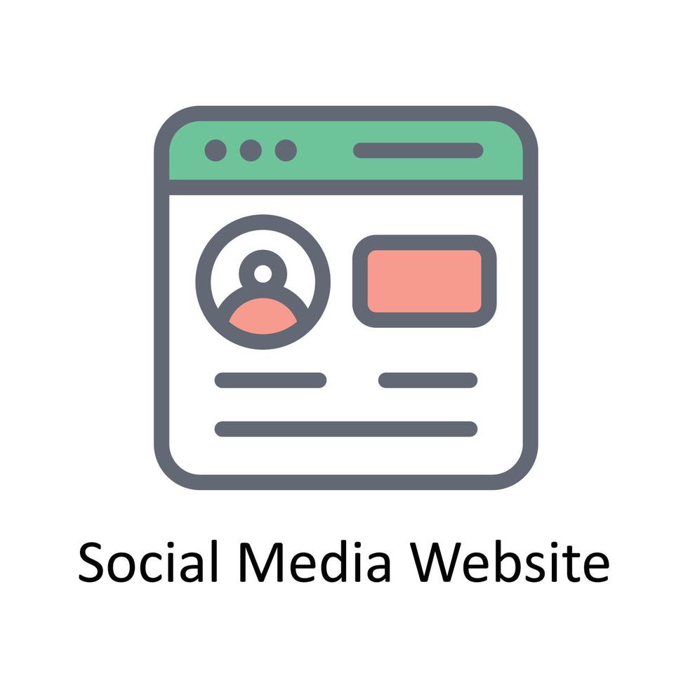 Social Media Website Vector Fill outline Icons. Simple stock illustration stock