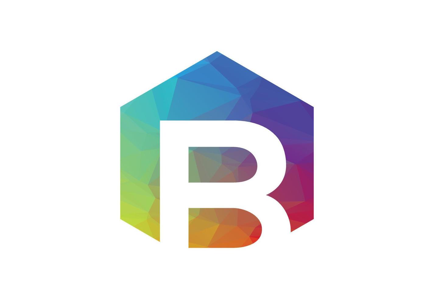 Colourful Low Poly and initial A letter logo design, Vector illustration