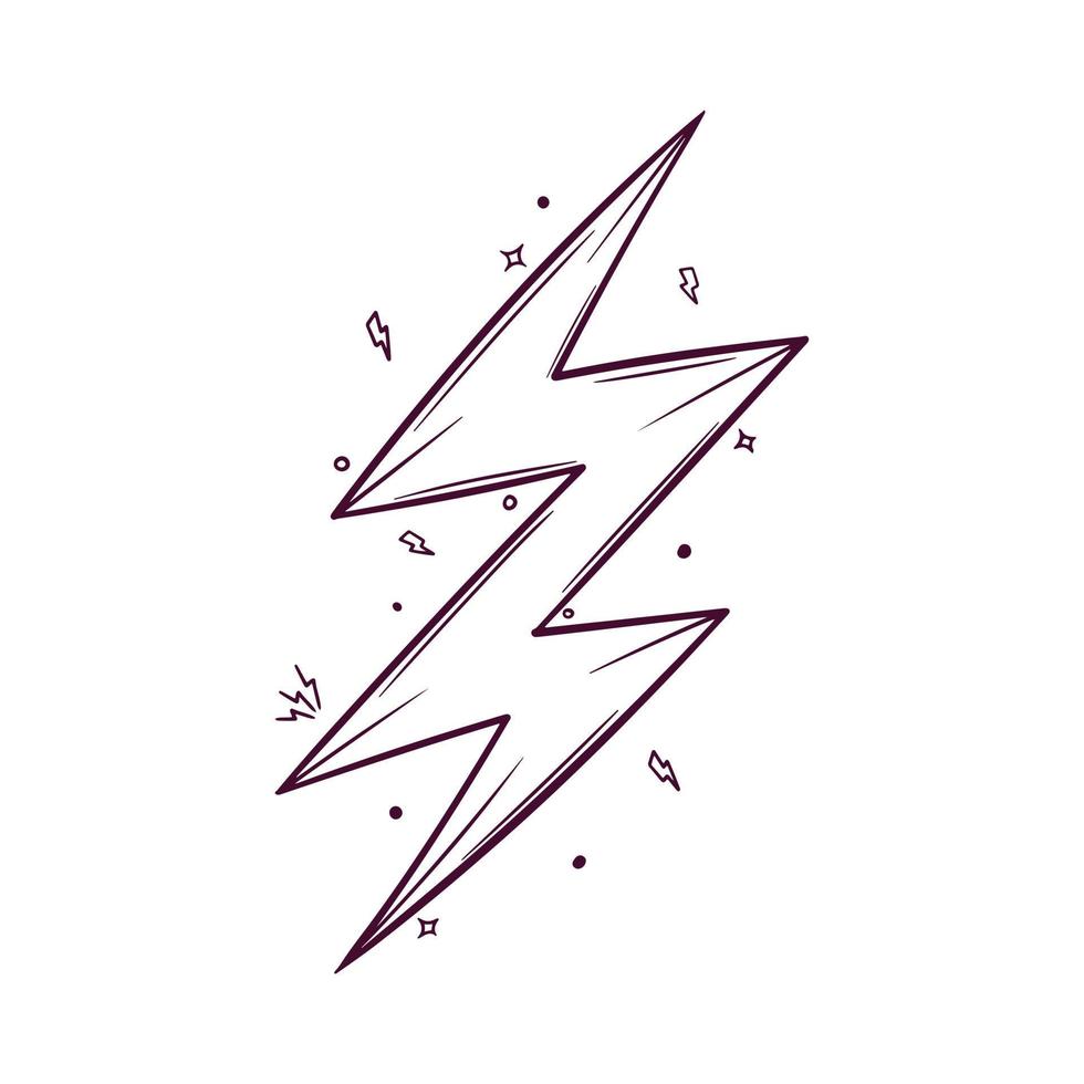 hand drawn lightning bolt vector illustration